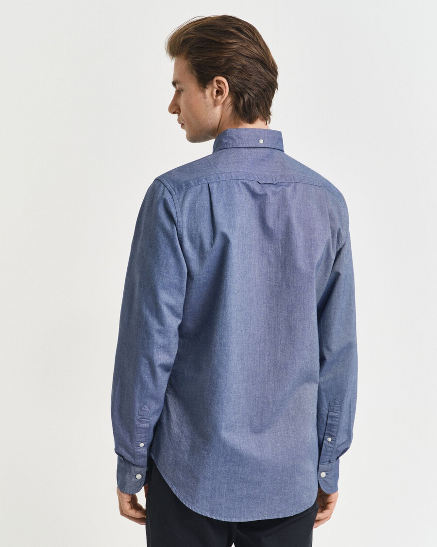 camisa oxford clássica slim fit - azul persa