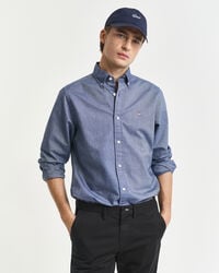 camisa oxford clássica slim fit - azul persa