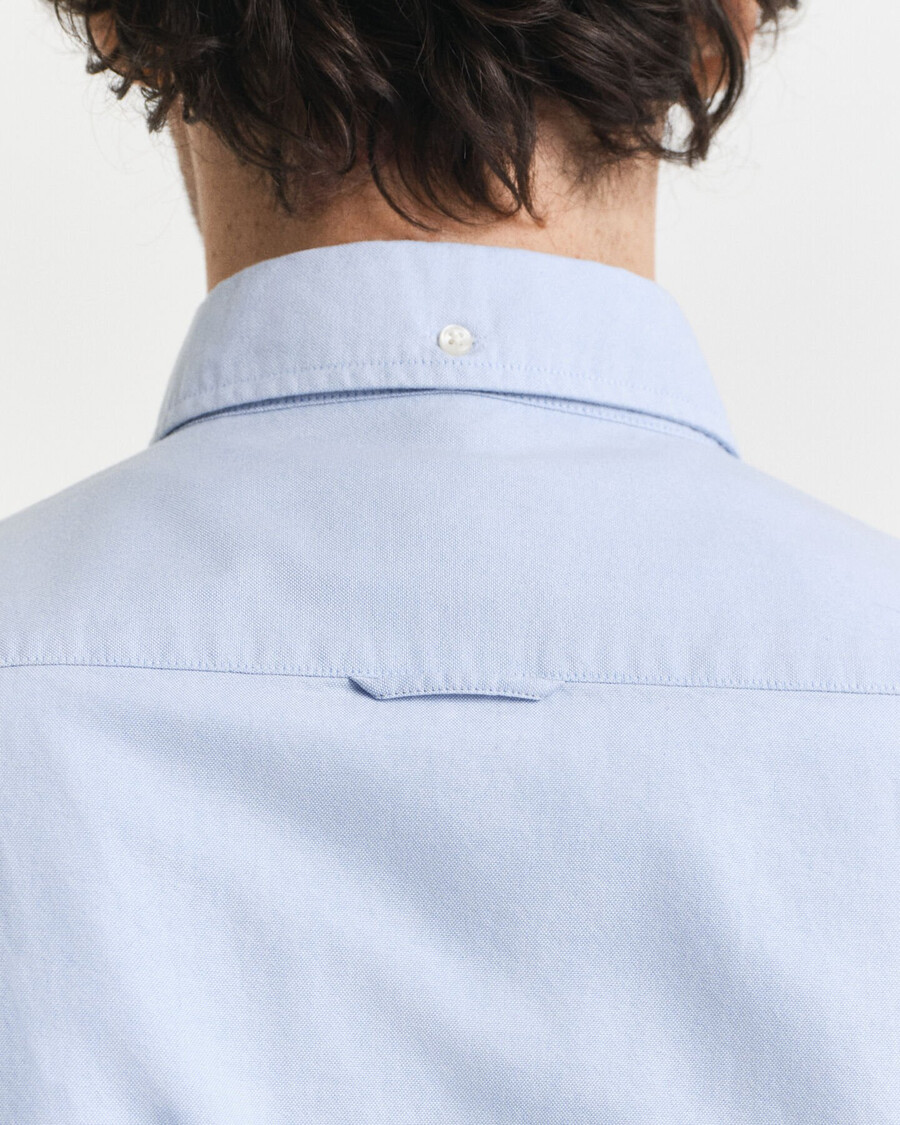 camisa oxford clássica slim fit - azul claro