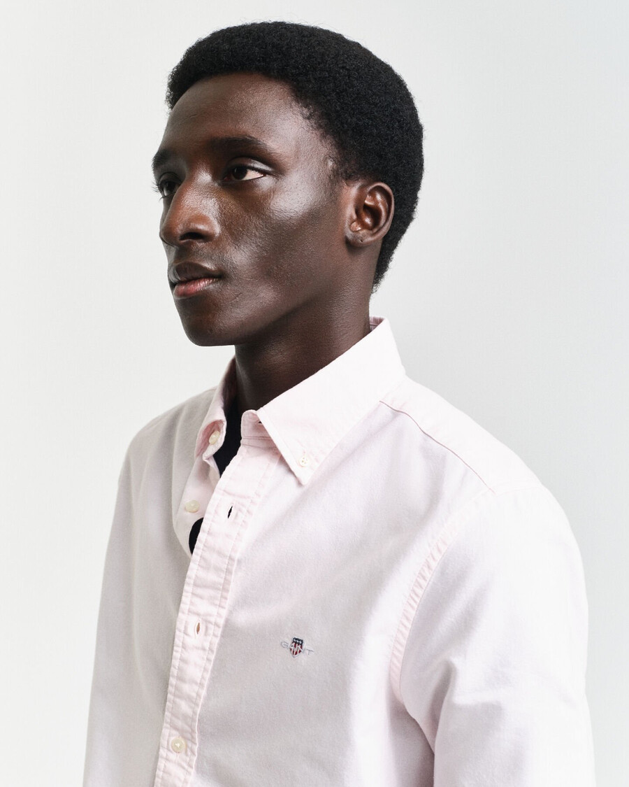 camisa oxford clássica slim fit - rosa claro