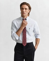 camisa oxford clássica com riscas brancas e corte regular - azul claro