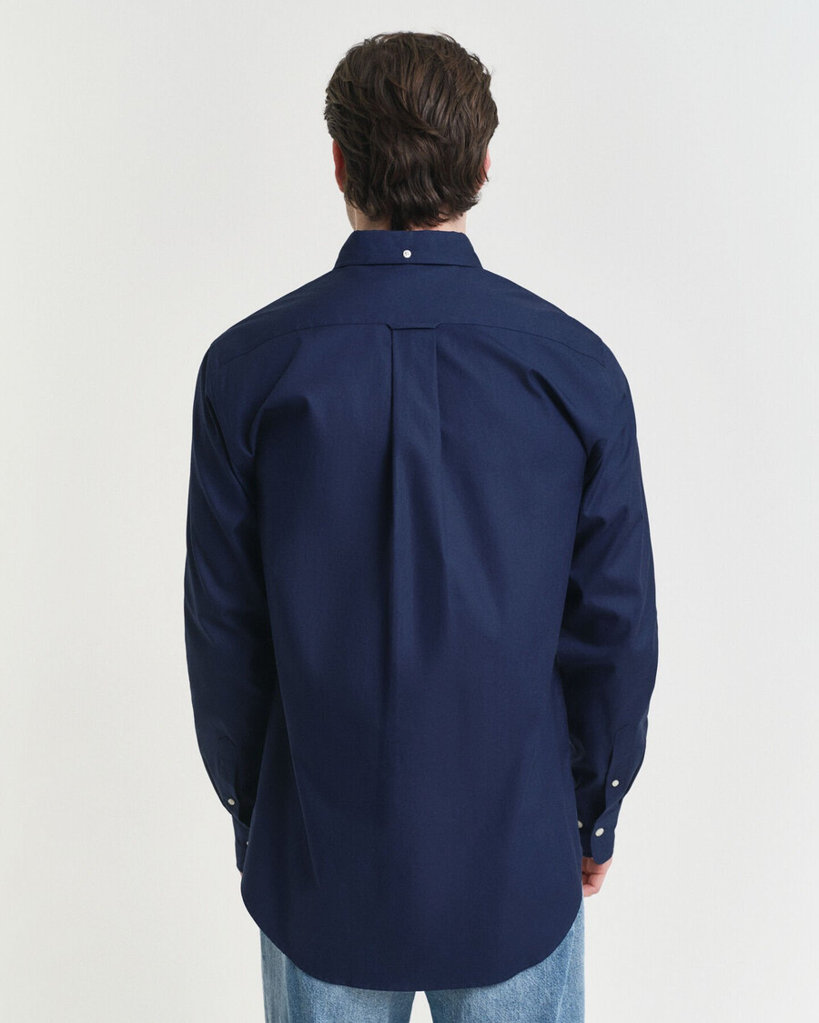 camisa oxford pinpoint de corte regular - azul marinho