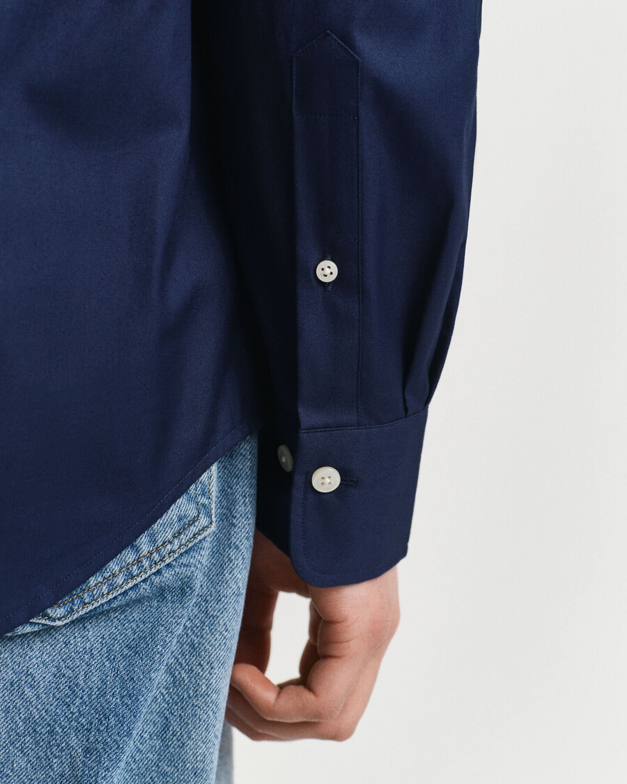 camisa oxford pinpoint de corte regular - azul marinho