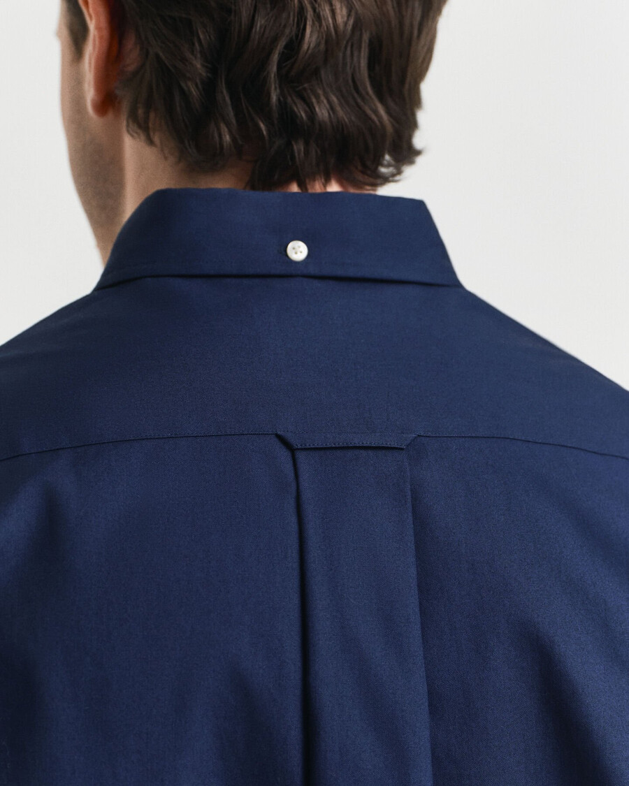 camisa oxford pinpoint de corte regular - azul marinho