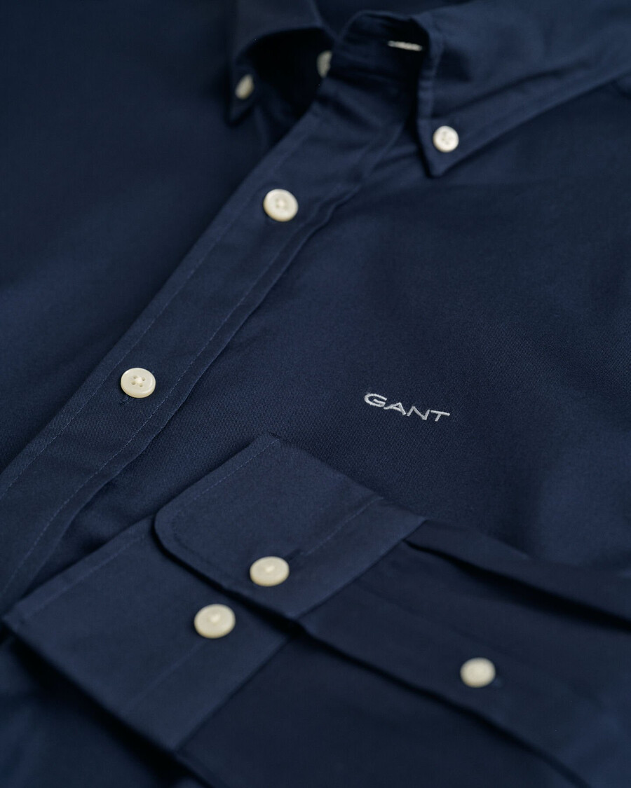 camisa oxford pinpoint de corte regular - azul marinho