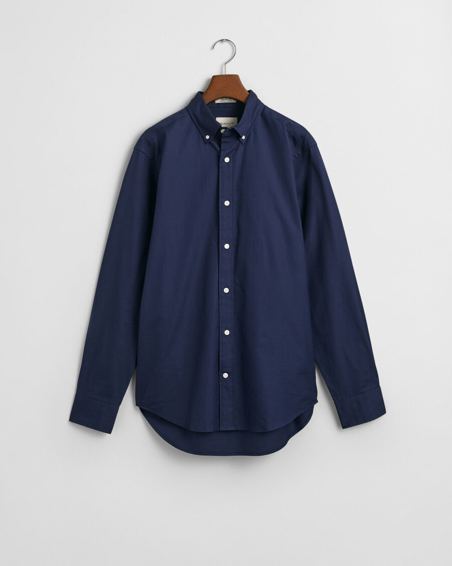 camisa oxford pinpoint de corte regular - azul marinho