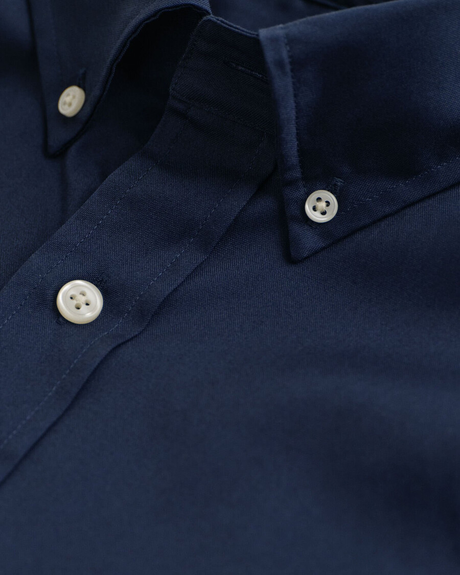 camisa oxford pinpoint de corte regular - azul marinho