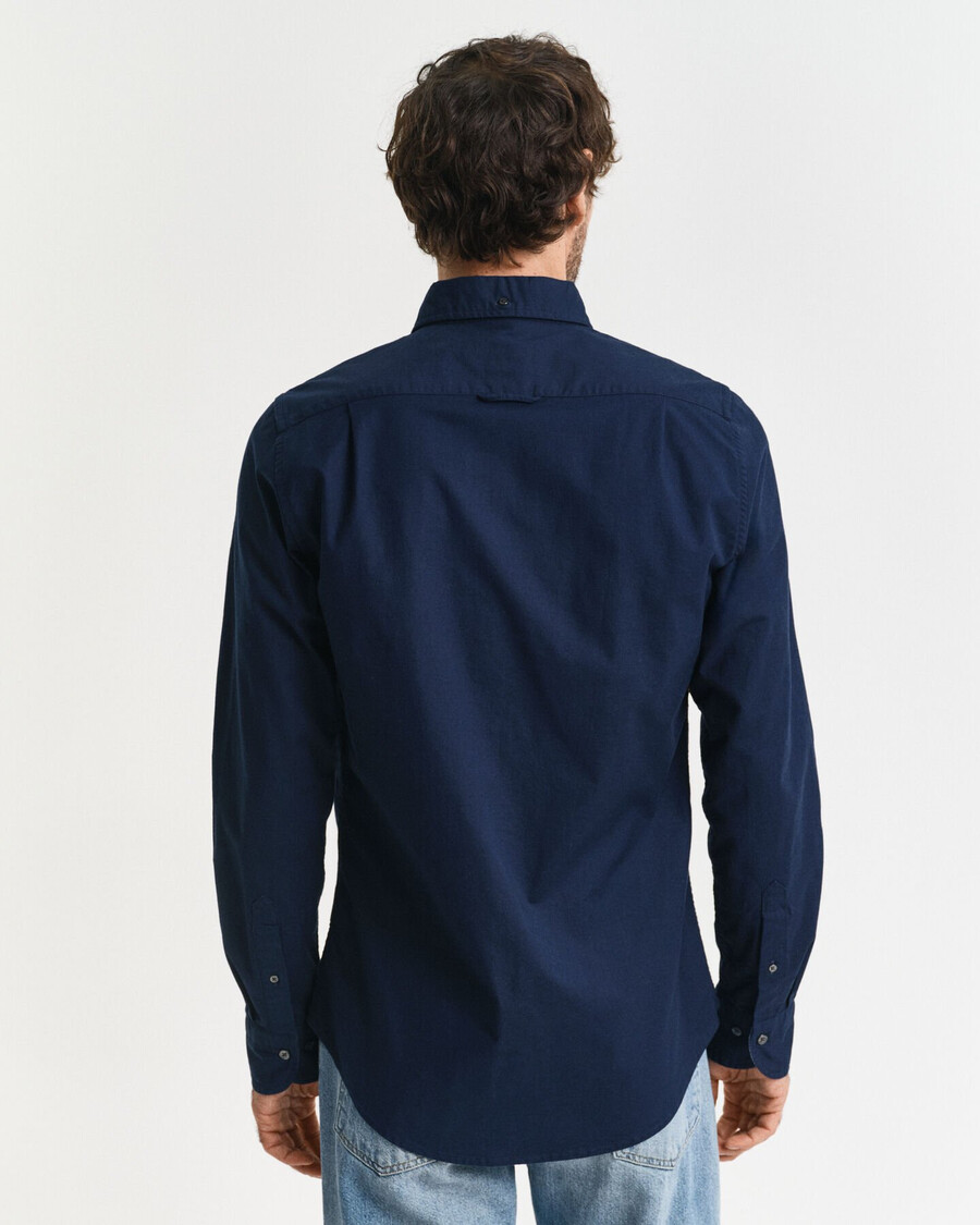 camisa oxford slim fit stretch - azul marinho
