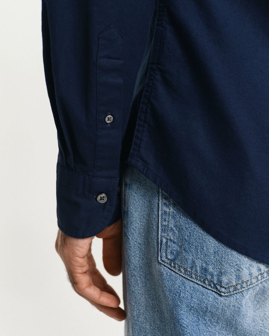 camisa oxford slim fit stretch - azul marinho