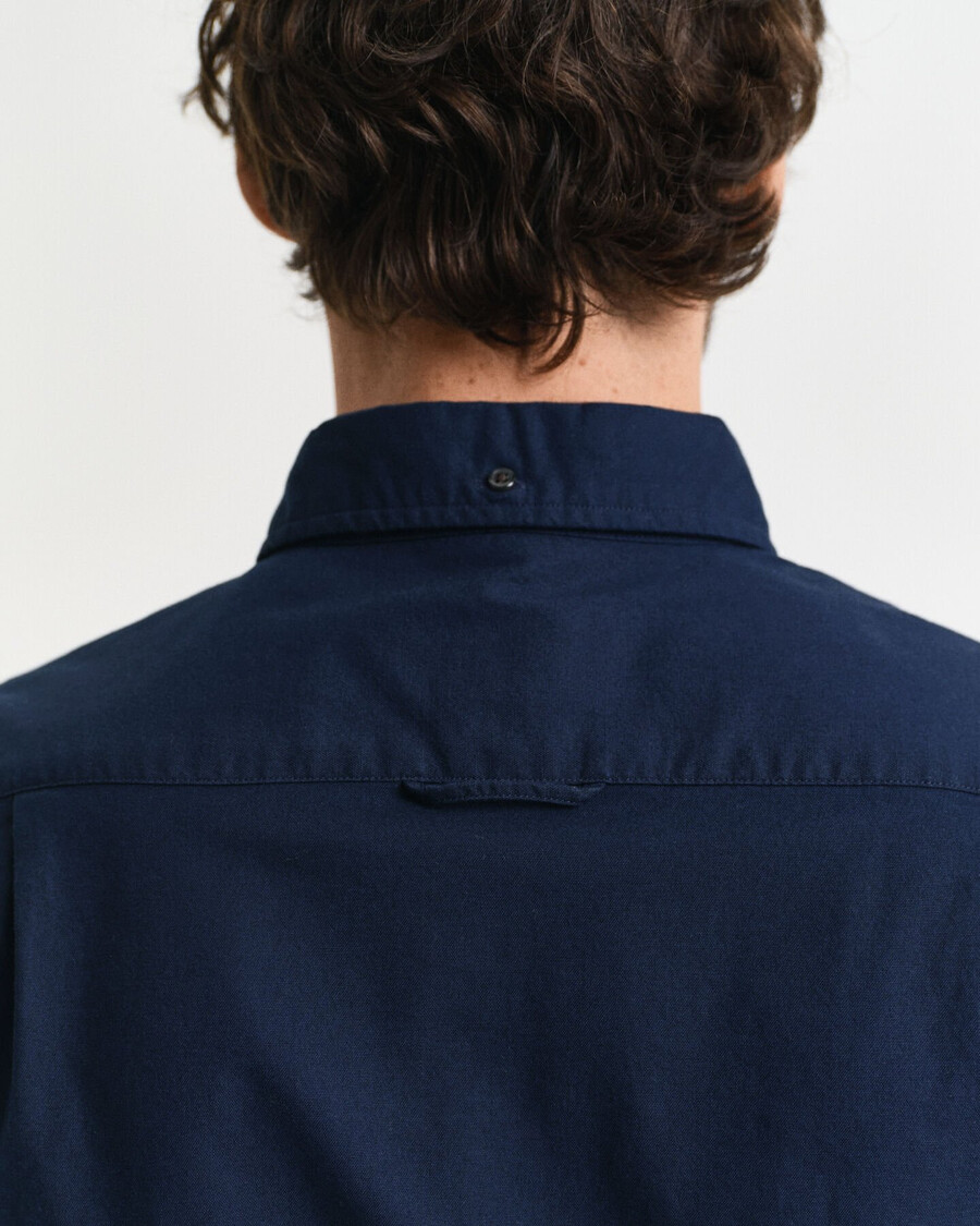 camisa oxford slim fit stretch - azul marinho