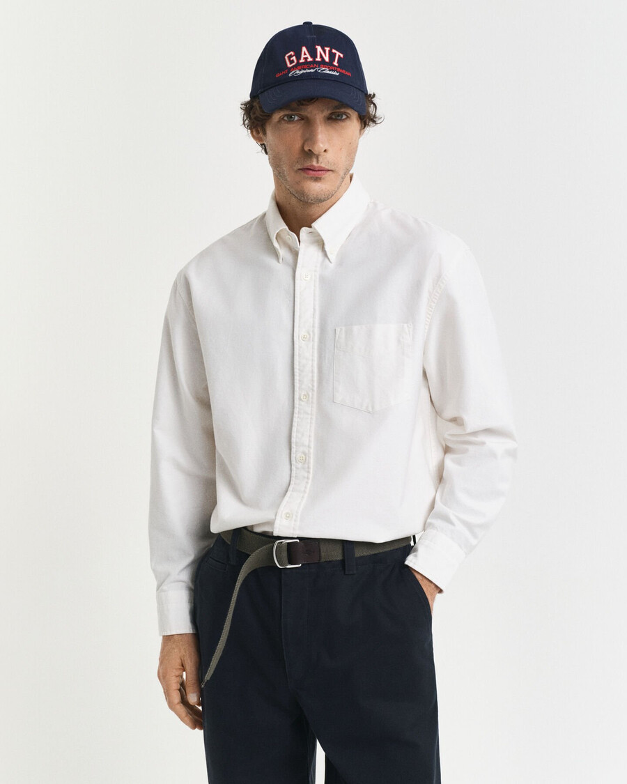 camisa oxford heritage relaxed fit - cor casca de ovo