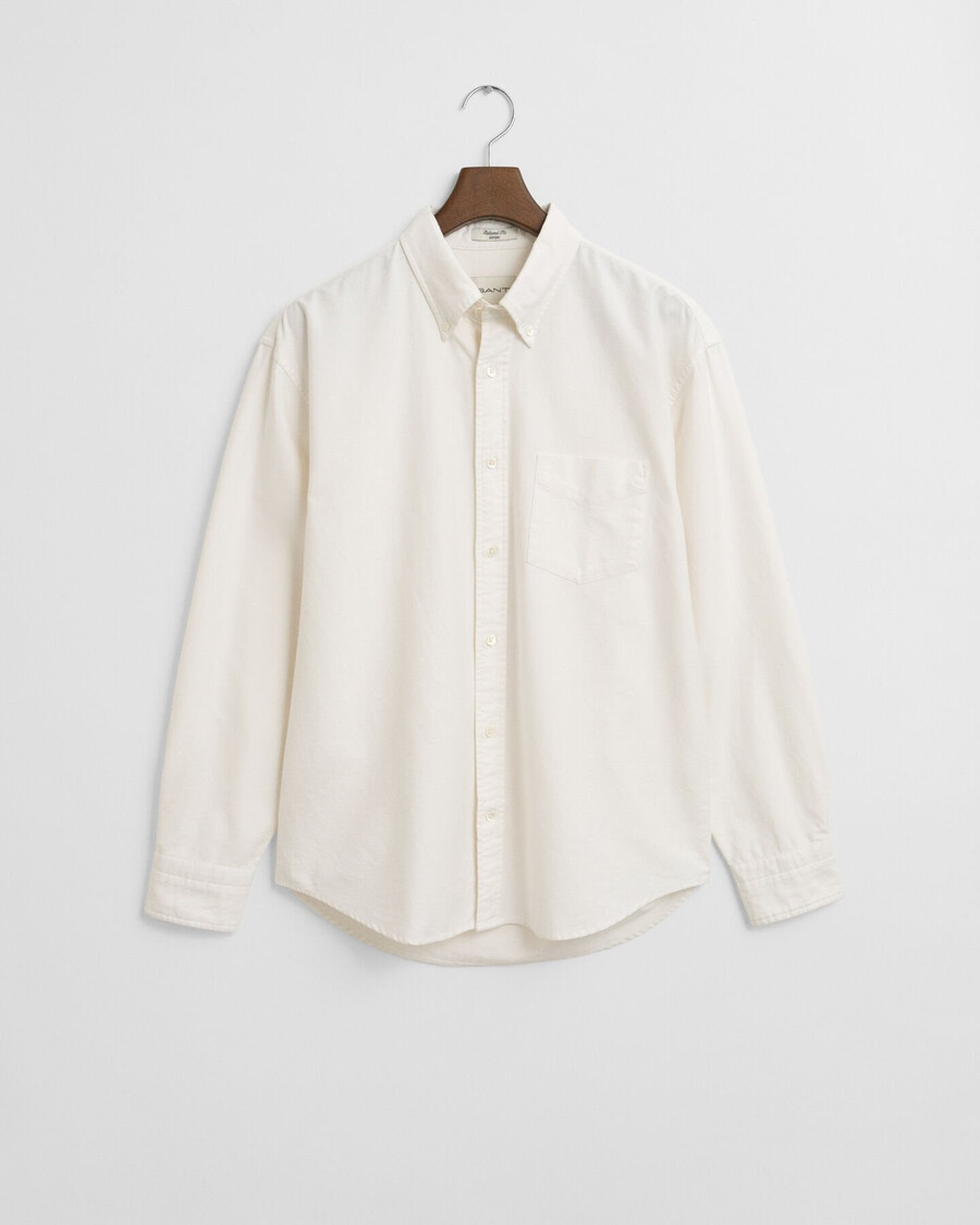 camisa oxford heritage relaxed fit - cor casca de ovo