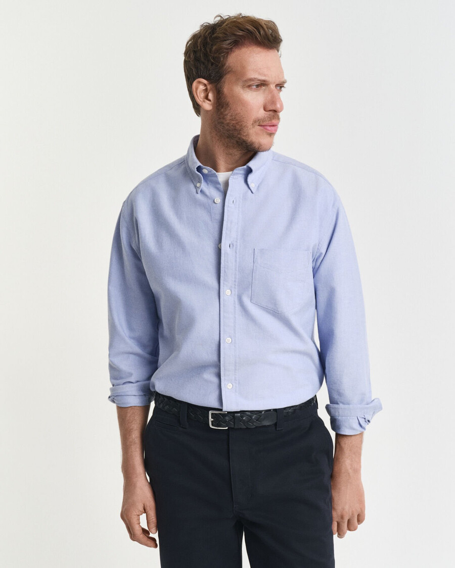 camisa oxford heritage relaxed fit - azul myosotis