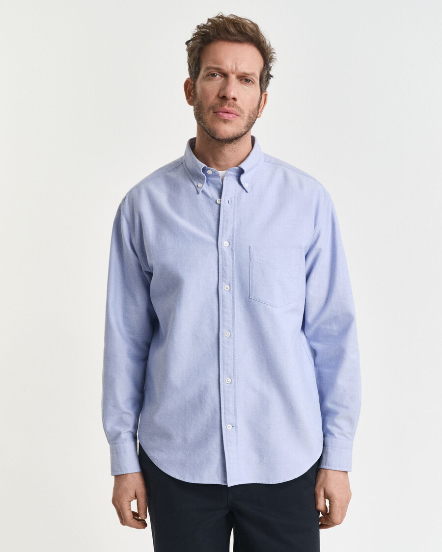 camisa oxford heritage relaxed fit - azul myosotis