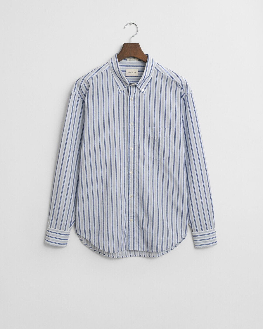camisa listrada texturizada de modelagem relaxada - cor creme