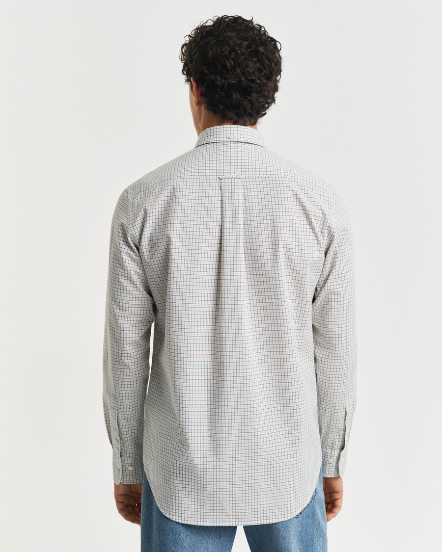 camisa clássica xadrez de popeline com corte regular - verde juniper