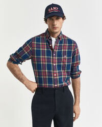 camisa de sarja xadrez Índigo de corte regular - Índigo