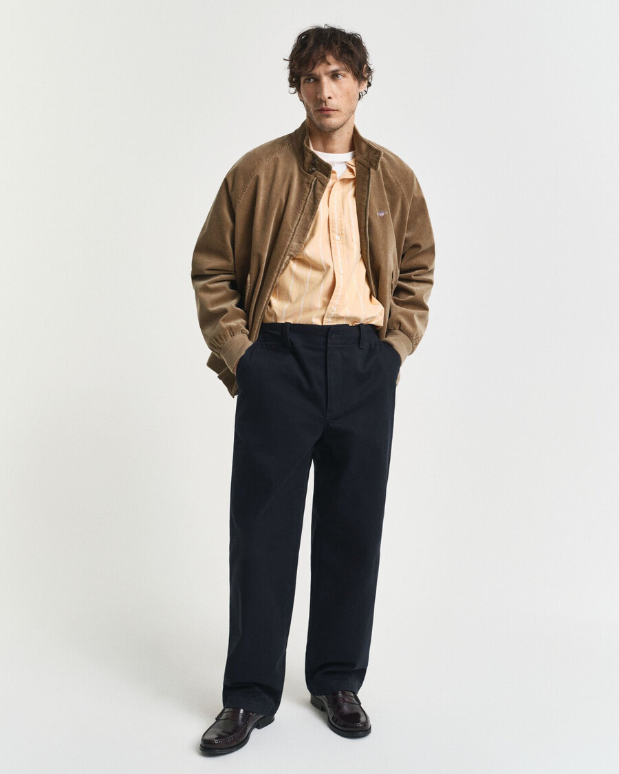camisa oxford clássica listrada de corte regular - amarelo lichen