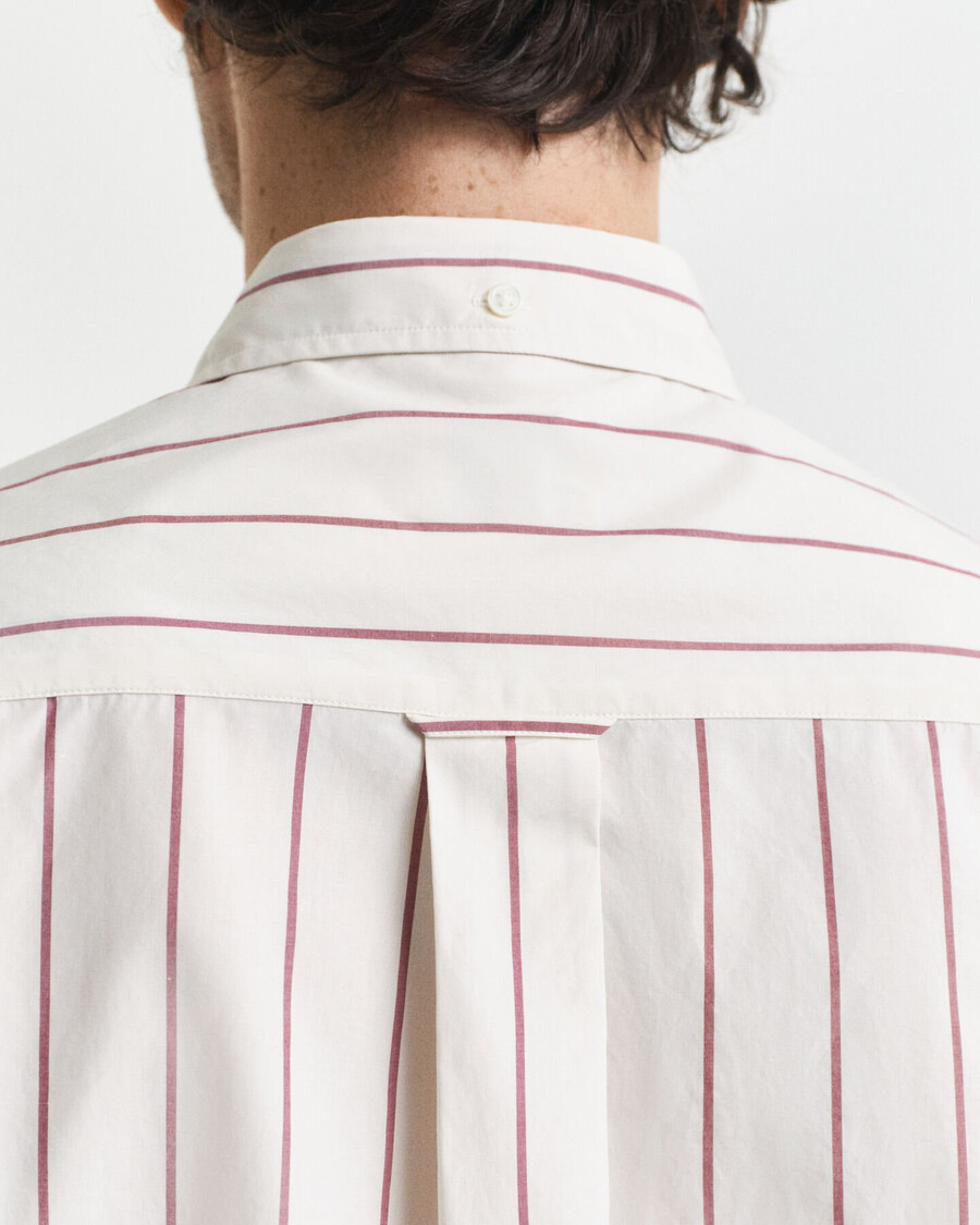 camisa de popeline heritage listrada com modelagem relaxada - creme