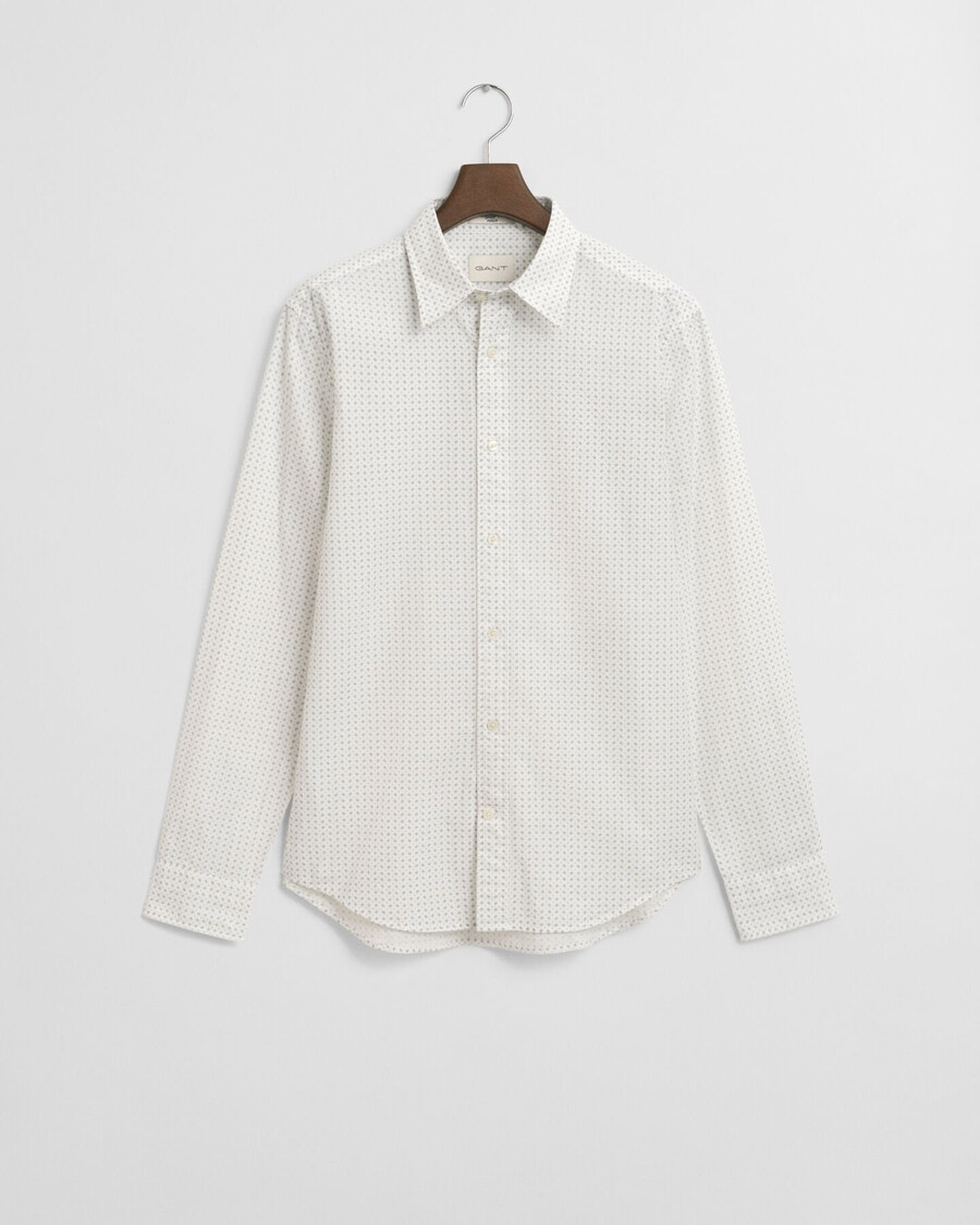 camisa de corte regular com microestampa - cor casca de ovo