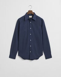 camisa de corte regular com microestampa - azul clássico