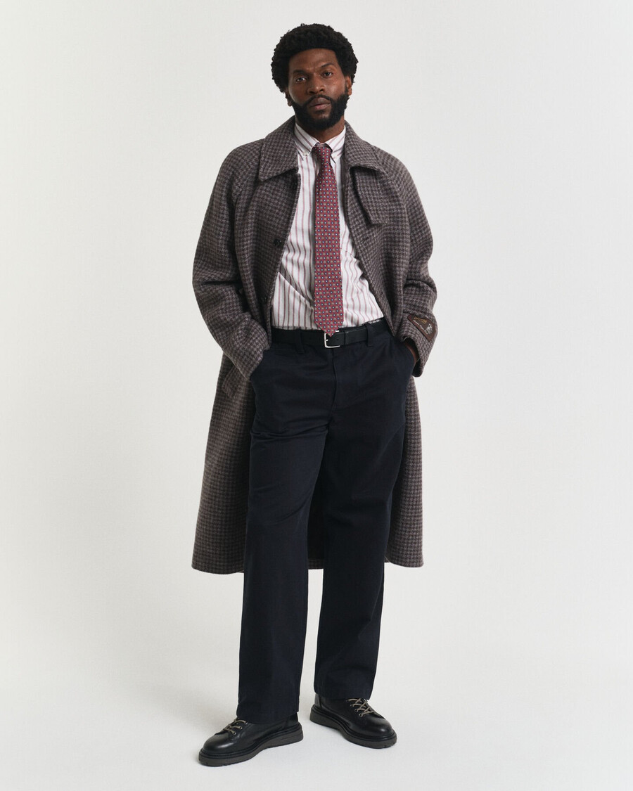 camisa oxford listrada de corte regular - cor casca de ovo