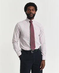camisa oxford listrada de corte regular - cor casca de ovo