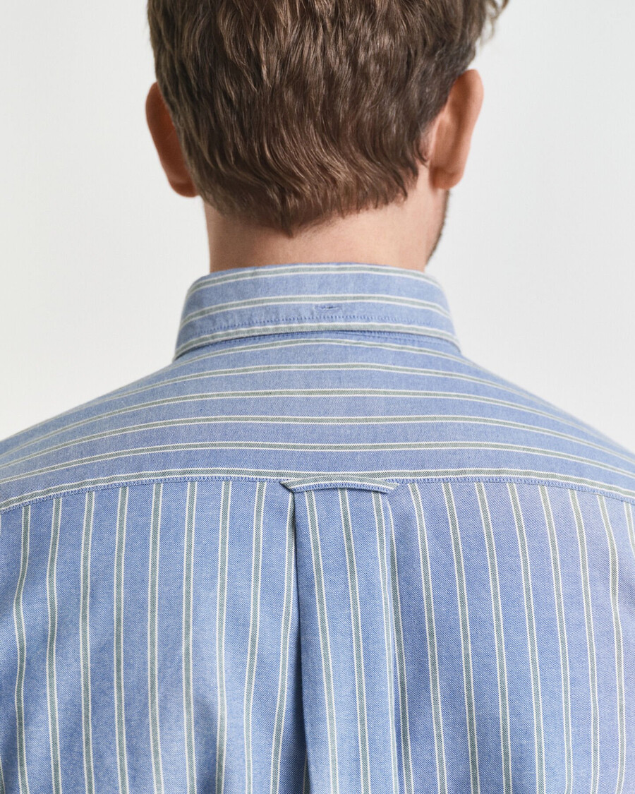 camisa oxford listrada de corte regular - azul Água