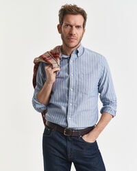 camisa oxford listrada de corte regular - azul Água