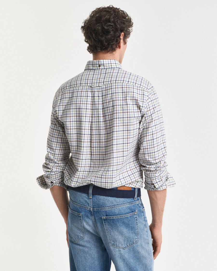 camisa de sarja xadrez tattersall de corte regular - clear sky