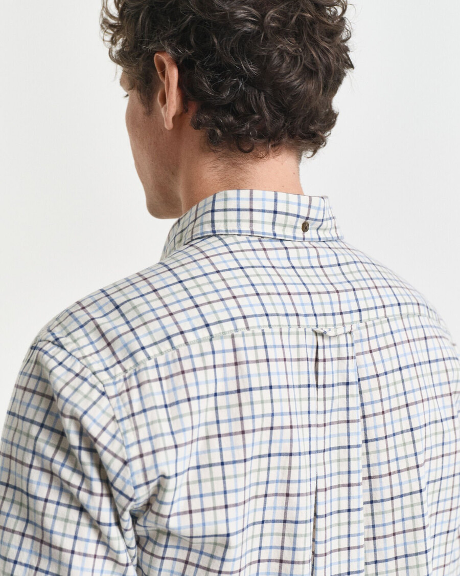 camisa de sarja xadrez tattersall de corte regular - clear sky