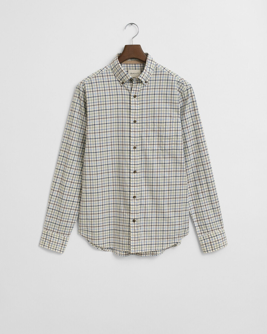 camisa de sarja xadrez tattersall de corte regular - clear sky