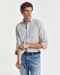 camisa de sarja xadrez tattersall de corte regular - clear sky