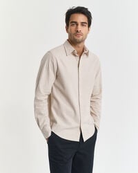camisa de flanela mesclada de corte regular - bege claro mesclado