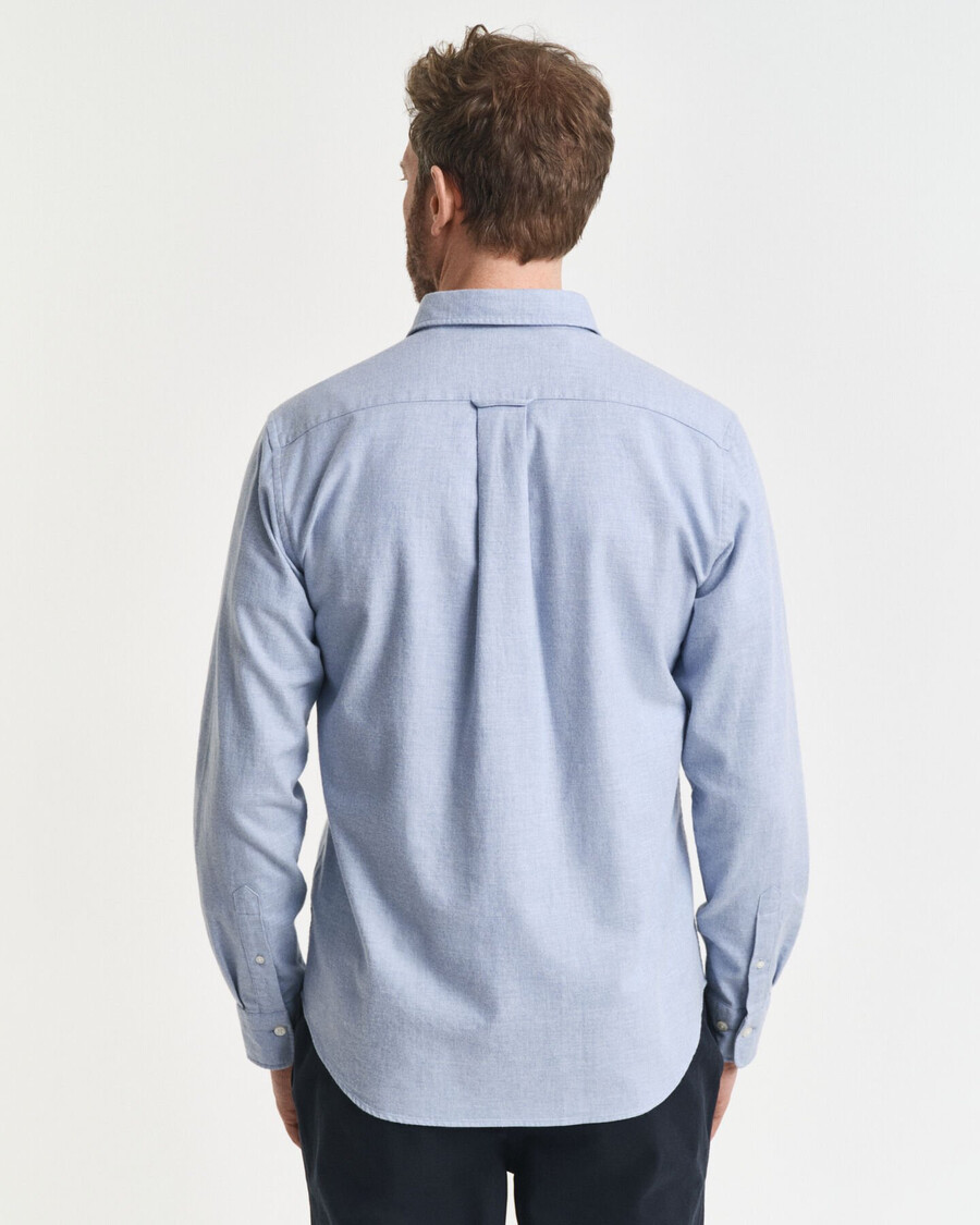 camisa de flanela mesclada de corte regular - azul mesclado claro