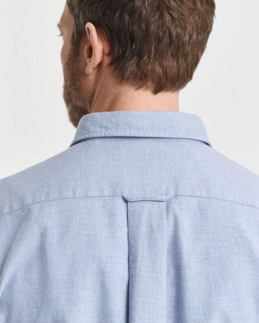 camisa de flanela mesclada de corte regular - azul mesclado claro