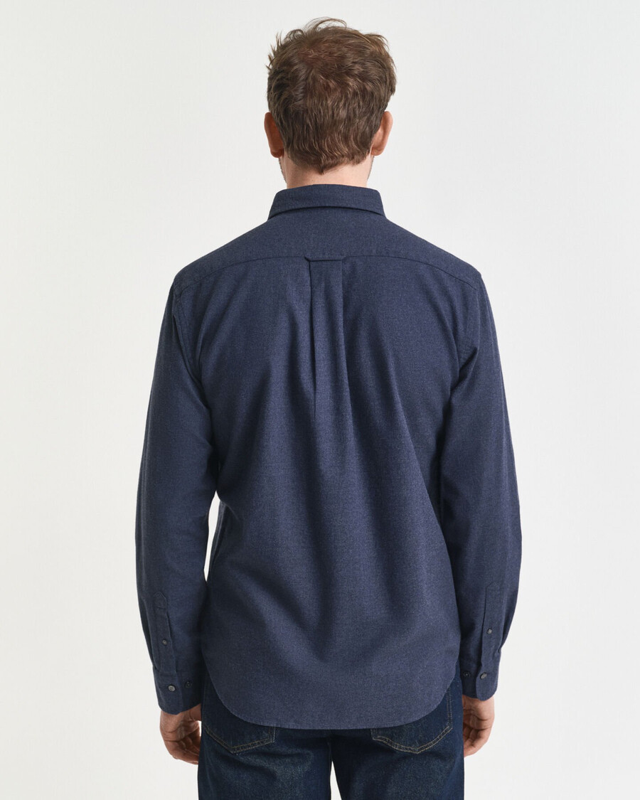 camisa de flanela mesclada de corte regular - mescla Índigo escuro
