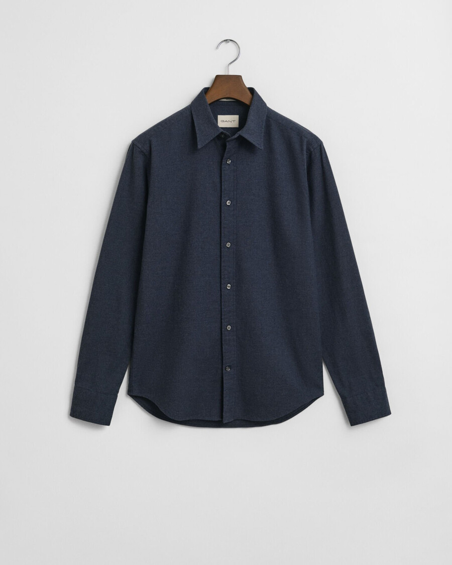 camisa de flanela mesclada de corte regular - mescla Índigo escuro