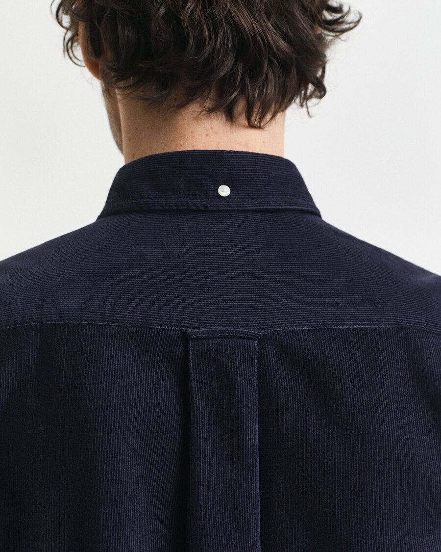 camisa de veludo cotelê de corte regular - azul noite