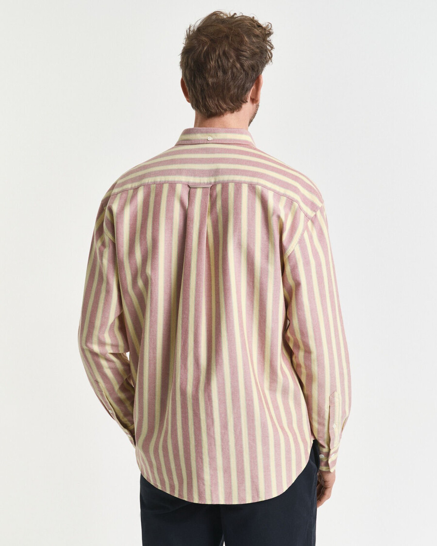 camisa oxford heritage listrada de corte relaxado - ferrugem moderna