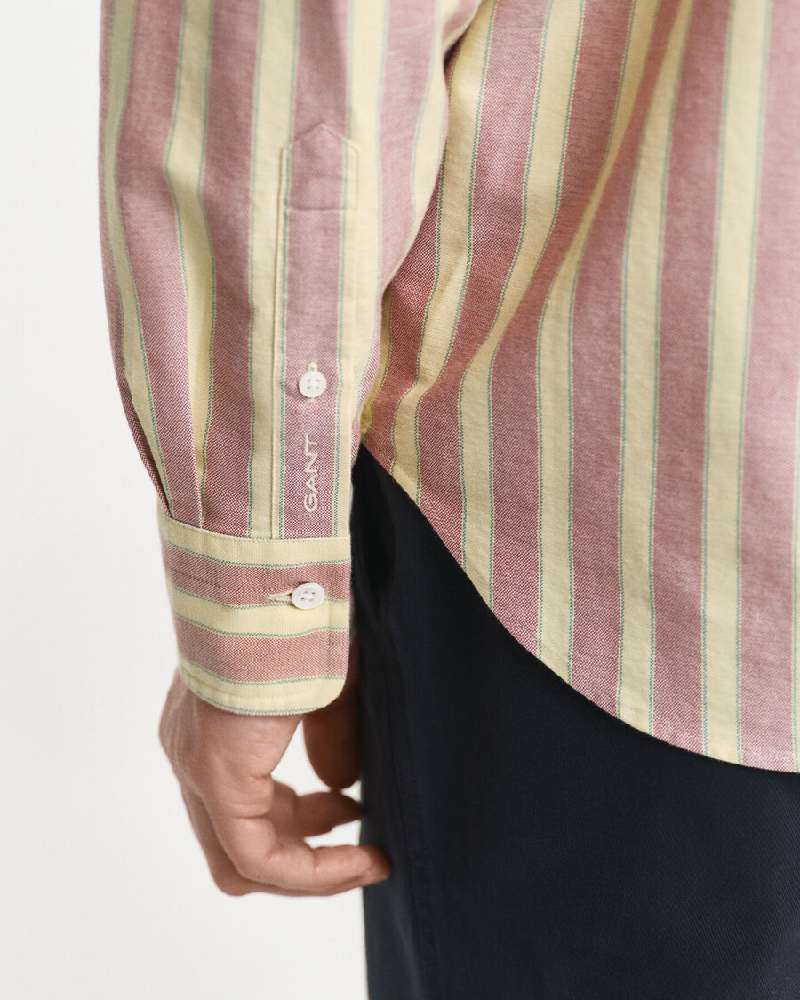 camisa oxford heritage listrada de corte relaxado - ferrugem moderna