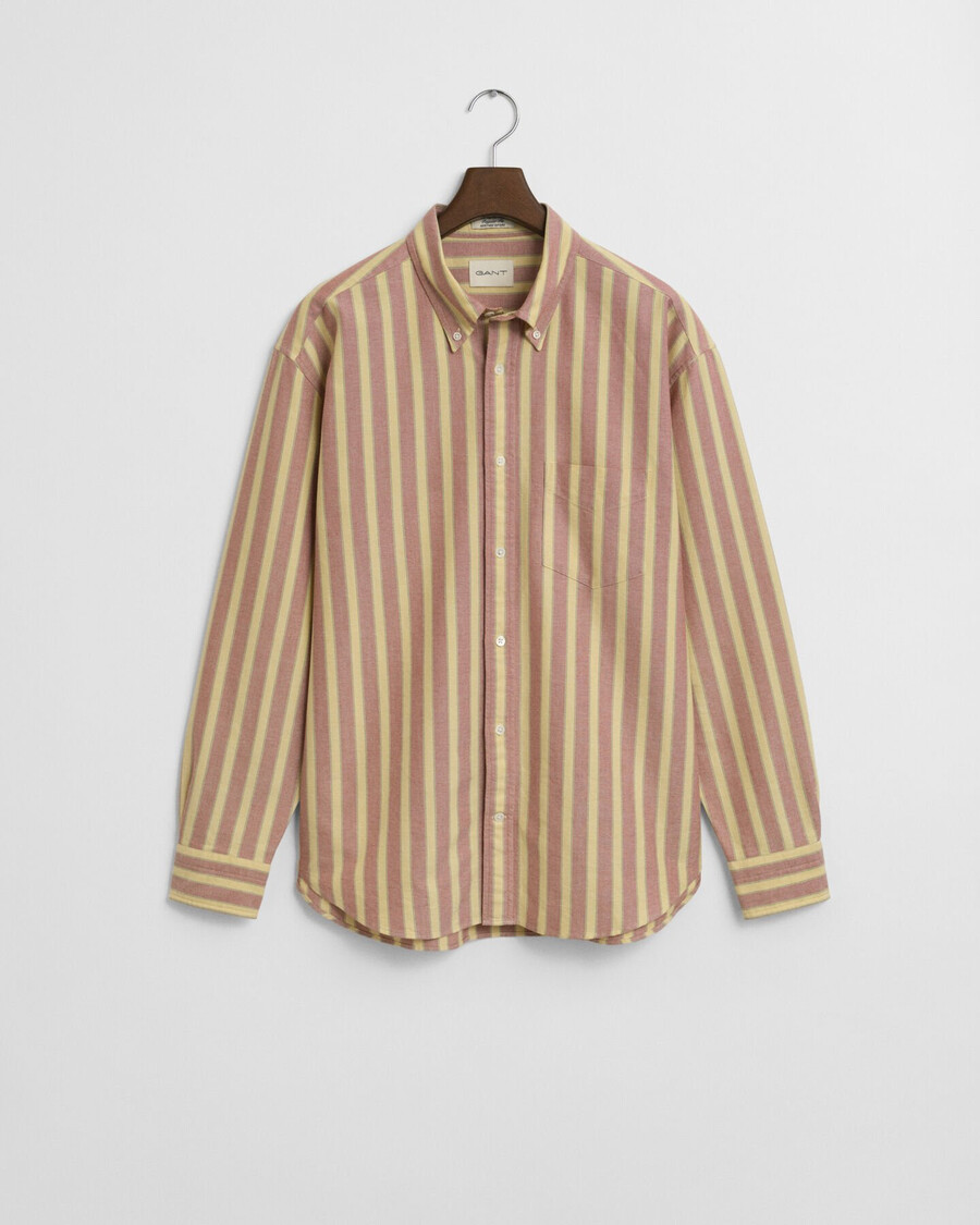 camisa oxford heritage listrada de corte relaxado - ferrugem moderna