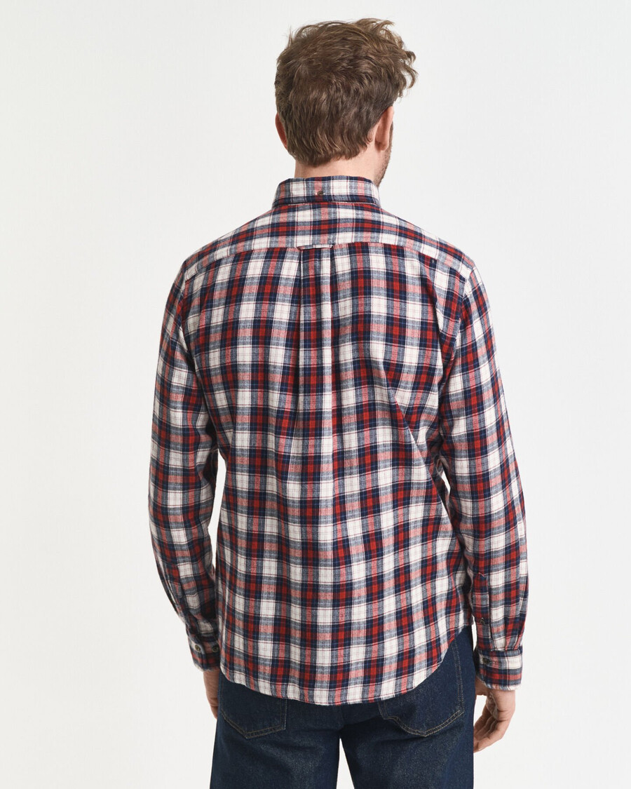 camisa de flanela xadrez de corte regular - cor ferrugem moderna
