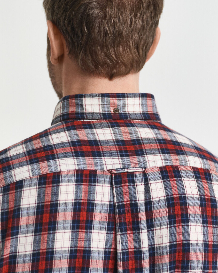 camisa de flanela xadrez de corte regular - cor ferrugem moderna