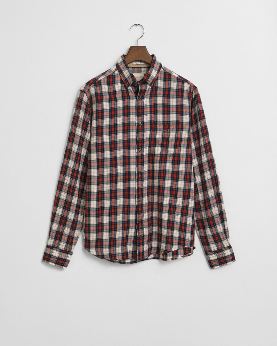 camisa de flanela xadrez de corte regular - cor ferrugem moderna