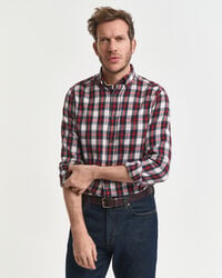 camisa de flanela xadrez de corte regular - cor ferrugem moderna