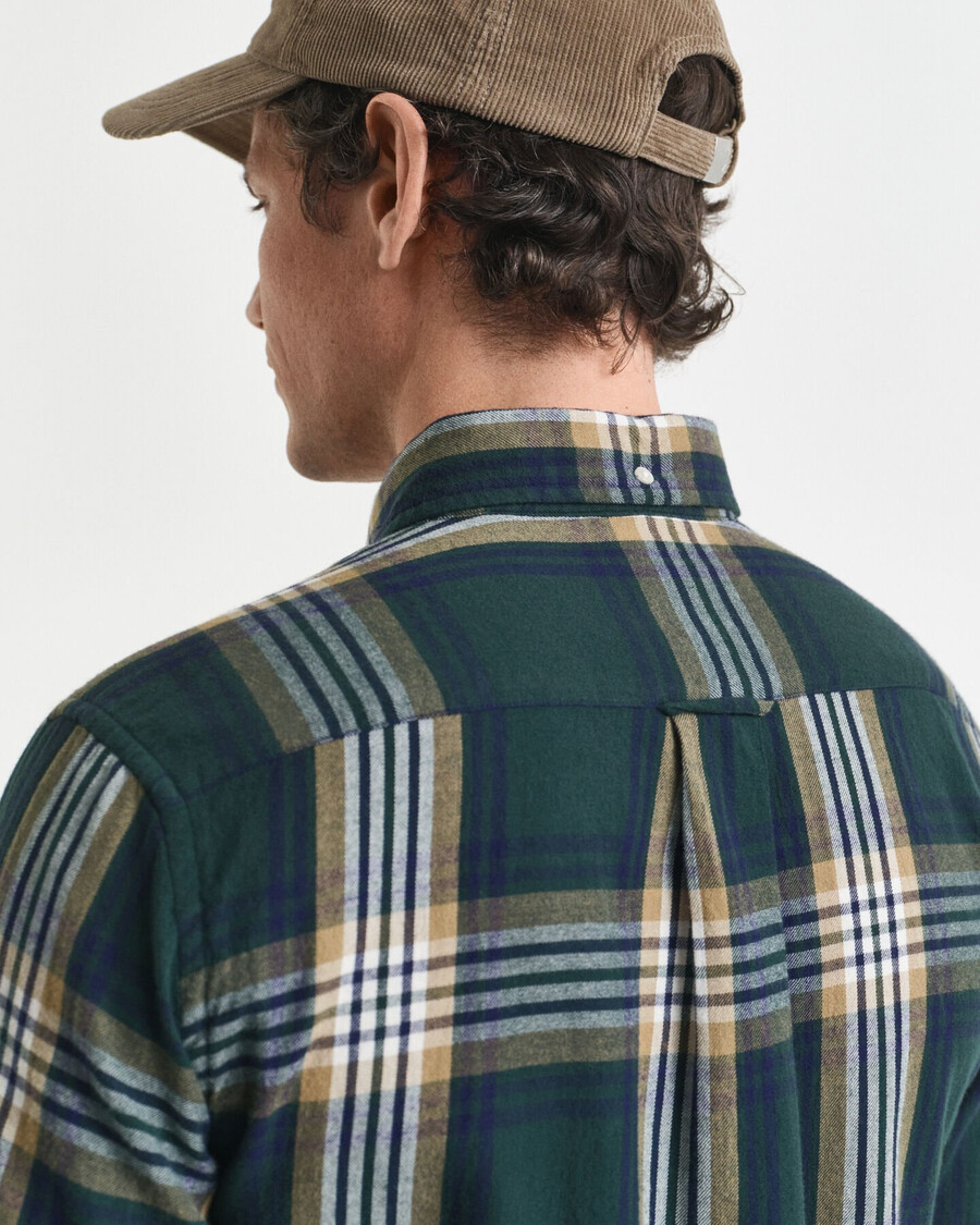 camisa xadrez de flanela estilo ventosa corte regular - verde tartan