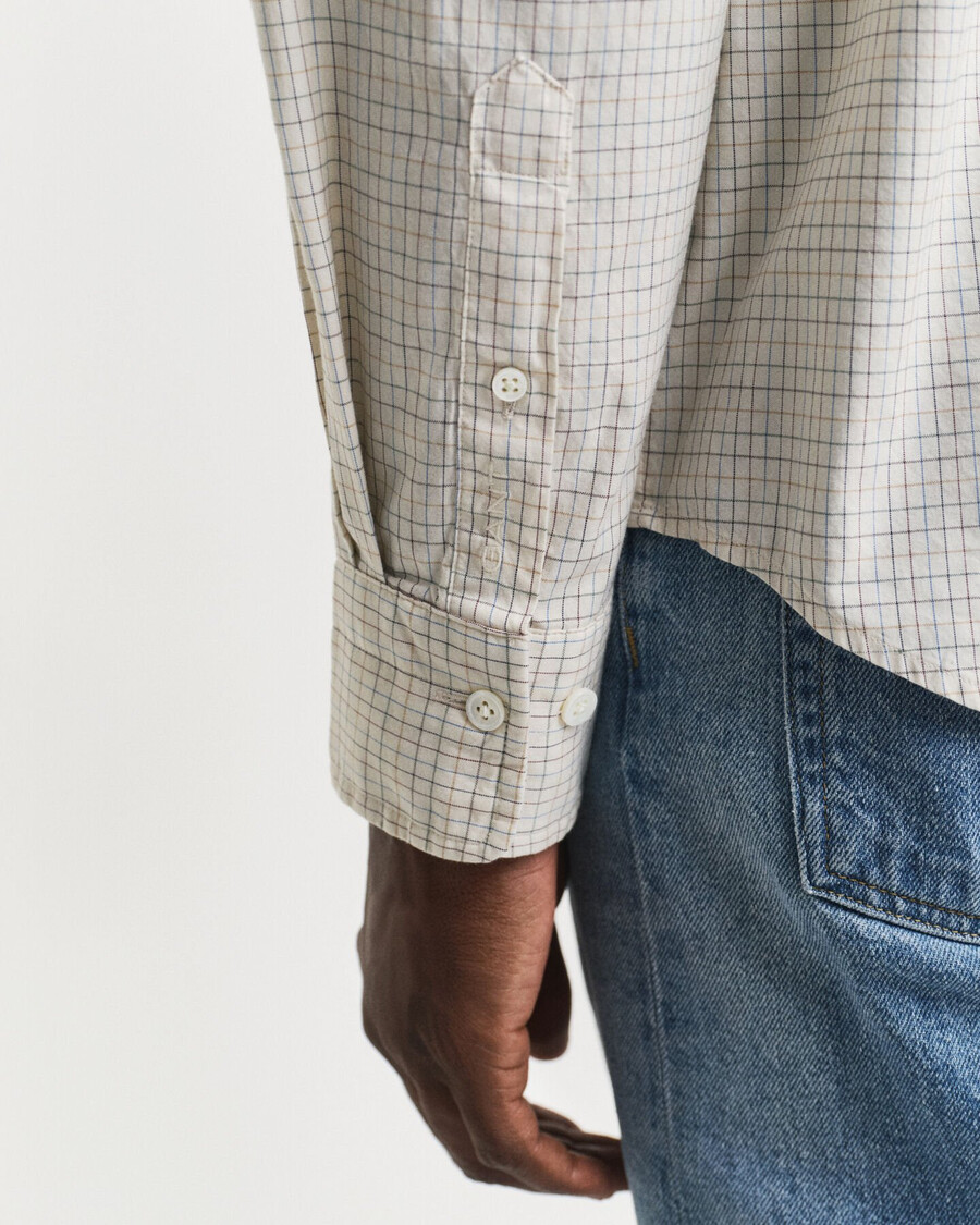 camisa oxford de luxo xadrez com modelagem oversized - branco marfim
