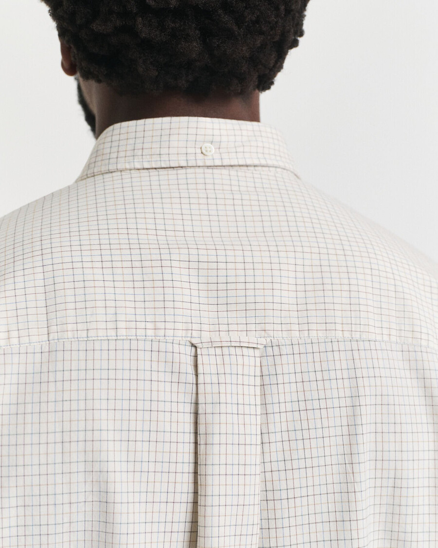 camisa oxford de luxo xadrez com modelagem oversized - branco marfim