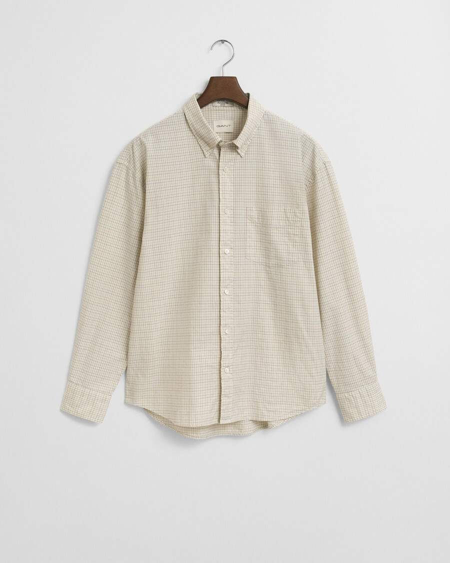 camisa oxford de luxo xadrez com modelagem oversized - branco marfim